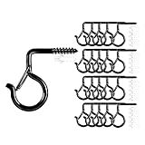 Hakenschrauben Schraubhaken Q-Hanger Schraubhaken mit Sicherheitsschnalle Deckenhaken mit Schrauben für Pflanzenhalterung, Vogelhäuschen, Windspiele, Draht, Dekorationsaufhängung,20 Stück