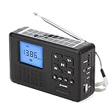 FORU Tragbares Mini-DAB/UKW-Radio Solar-Handkurbelradio Bluetooth-Lautsprecher Notfallradio mit Taschenlampe-A