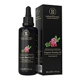 Hagebuttenöl BIO Kaltgepresst – Gesichtsöl - 50ml – Vegan - Lichtschutz Glas-Flasche – Sanftes Rosenöl Gesicht & Rosenöl für Kosmetik von Satin Naturel – Rosehip Oil - Face Oil Made in Germany