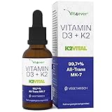 Vitamin D3 + K2 Tropfen 50ml - Premium: 99,7+% All-Trans (Original K2VITAL® von Kappa) - Laborgeprüfte 1000 I.E. Vitamin D3 pro Tropfen (1700 Tropfen) - In MCT-Öl - Hochdosiert