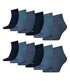 PUMA 12 Paar Quarter Sportsocken (Kurzsocken) für Damen und Herren im Vorteilspack (Denim Blue, 39/42)