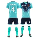 Benutzerdefiniert Trikot T-Shirt Shorts 2 Teiliges Set Jeder Name Nummer Team Logo - Fußballtrikot Kinder Männer Jungen Personalisierte Fußballtrikots