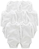 Simple Joys by Carter's Unisex Baby Langärmeliger Body, 7er-Pack, Weiß, 3-6 Monate