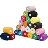 Curtzy Nähgarn Set Polyester Nähgarn Nähmaschine in Bunten Farben (24 STK) – 6 cm Garn Nähmaschine Faden 914 m Nähfaden – Overlock Garnrollen Set in 24 Farben Bunt Nähset, Nähmaschinengarn, Stickgarn