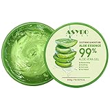 ASYBO 300 ML natürliches Aloe Vera Gel -Organische Feuchtigkeitscreme, beruhigend und feuchtigkeitsspendend, Sonnenbrand und Narbenreparatur, Pflege für Gesicht, Körperbehaarung