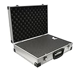 PeakTech 7270, Flightcase mit gepolstertem Schaumstoff, abschließbarer Aufbewahrungskoffer, tragbare Aluminiumbox mit schützendem Würfelschaumstoff, Universal-Alukoffer, schützend, extragroß (500 x 350 x 120 mm)