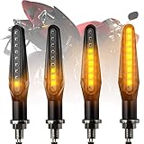 CCAUTOVIE LED Blinker Motorrad E Geprüft Universal LED Blinker Tagfahrlicht Motorrad Blinker Motorrad LED Lauflicht Bernstein E24, 4 Stück