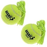 2 Stück Elastic Tennis Ball, Tennis Training Ball mit Schnur, Tennis Selbststudium Geeignet, Tennisball mit Elastischer Schnur, Ideal für Tennisübungen im Innen