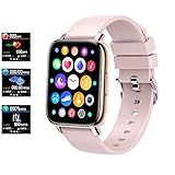 Hatieo Fitness Tracker Smartwatch Damen,1,69 Zoll Armbanduhr mit Personalisiertem Bildschirm,Pulsmesser Schlafmonitor, IP68 Wasserdicht Fitness Armbanduhr, Schrittzähler Uhr für Android iOS,Pink