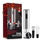 Amazon Brand - Umi Elektrischer Flaschenöffner, batteriebetriebenes Weinöffner-Kit, 4-in-1Zubehör Combo Folienschneider, Vakuumstopper, Weinausgießer - KEINE Batterien enthalten