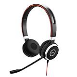 Jabra Evolve 40 MS Stereo Headset - Microsoft zertifizierte Kopfhörer für VoIP Softphone mit passivem Noise-Cancelling - USB-Kabel mit Anrufsteuerung - Schwarz