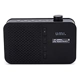 Amazon Brand – Umi DAB/FM-Radio – tragbares, Netz- und batteriebetriebenes DAB-Bluetooth-Radio mit LCD-Display, 3,5-mm-Kopfhöreranschluss, Teleskopantenne, Wecker und Sleep-Timer – Schwarz