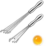 2 Stücke Schneebesen Edelstahl -Kugeln Küche Schneebesen Set Manual Mixer Zwei Größen Schneebesen Dishwasher-Safe, zum Schlagen von Eiern, Marmelade, Butter und Mehl (25cm/30cm)