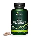 *NEU* ZMA Kapseln Vegavero ® | Zink, Magnesium, Vitamin B6 | VEGAN | Premium: Mit Aquamin™ marinem Magnesium, Zink Aspartat + Citrat | Hohe Bioverfügbarkeit | 120 Kapseln | Ohne Zusätze