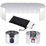 Windschutz Gaskocher Faltbar Aluminium Windschutz Windschutzscheibe Campingkocher Windschutz Kocher Ultraleicht 16 Windschutz Lamellen für Outdoor Öfen Campingkochern Mit Aufbewahrungstasche