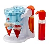 Sensio Home Schneekegel, zerkleinertes Eis, Slushie-Cocktail-Maker – kinderfreundliche rasierte Eismaschine mit 2 wiederverwendbaren Slush-Kegeln (Slushy Cups) und 2 Dosier-Sirup-Flaschen