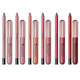 Jeanny 6 Farben Lippenstifte Lipliner Set Lippenkonturenstift Wasserfest Matte Flüssige Lippenstifte Lipglosse Langanhaltendes Make-up Geschenkset für Frauen Mädchen