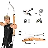 54 Zoll Bogenschießen Recurve Bogen und Pfeil Set für Jugend Anfänger Praxis Training Bogen 10/14/16lbs Traditionell Holzbogen Wettbewerb Bogen Takedown Recurvebogen (10lbs, Typ 1)