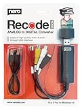 Nero VHS zu USB Video Grabber Recode Stick | VHS selbst digitalisieren | ANALOG to DIGITAL Capture Card | Windows 11/10 / 8 (Videokassetten digitalisieren | S-VHS | Hi8 | Super 8 | DVD zu PC)