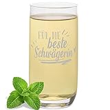 JUNIWORDS Longdrinkglas mit Gravur, Für die beste Schwägerin, Longdrinkglas (1001926)