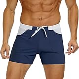 Shulltji Badehose Herren Sommer Schnelltrockend Badeshorts Männer Kordelzug Verstellbarem Sport Shorts Kurze Schwimmhose