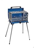 Campingaz Camping Grill Pueblo IV 200 SGR, Gasgrill Camping mit abnehmbaren Füßen, tragbarer Grill und 3-fach Kocher in einem Koffergrill, inkl. Drehspieß, 5.200 Watt