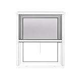 jarolift 4 in 1 Zanzara Insektenschutzrollo Fliegengitter für Fenster, Bausatz mit Aluminium-Rahmen, Robustes Fiberglas-Gewebe, 130 x 160 cm (B x H), Weiß