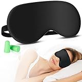 Schlafmaske Augenmaske Damen und Herren, Lichtblockende Schlafbrille Seide, Atmungsaktivem Weichem, Nachtmaske Verstellbarem Gummiband für Reisen Schichtarbeit Meditation