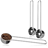 COM-FOUR® 3x Kaffeemaßlöffel aus rostfreiem Edelstahl - Dosierlöffel für Tee, Kaffee, Cappuccino, Kakao und Espresso - Messlöffel mit Drahtgriff, einfache Dosierung