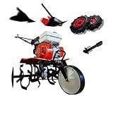 PowerGround Benzin Motorhacken 700 OHV 208 CCM 7 Ps 90 cm + landwirtschaftliches Set | verstellbare Furche | universelle Kupplun