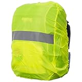 MOVOJA - Regenschutz für Rucksack - Wasser- und Windabweisend - XXL mit Reflektorstreifen - 50cm x 60cm - Volumen: 55L - Neon Gelb - Rucksackschutz Ranzen Rucksackcover Regenüberzug