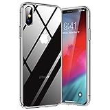 TORRAS Diamond Series für iPhone X Hülle/iPhone XS Hülle mit Schutzglas, (Vergilbungsfrei) Extrem Voller Schutz Schutzhülle Hard Back und Soft Bumper Case Handyhülle für iPhone X/XS - Transparent