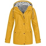 Damen Große Größen Regenjacke mit Kapuze Wasserdicht Atmungsaktiv Regenparka Winddicht Grün Regenmantel Leicht Jacke Windbreaker Outdoorjacke Fahrrad Funktionsjacke Outdoor Sportjacke Mantel