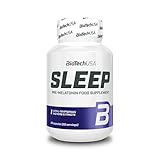 BioTechUSA Sleep, Nahrungsergänzungsmittel mit der Aminosäure L-Tryptophan, Kräuter- und Fruchtextrakten, 60 Kapseln