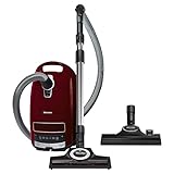 Miele Complete C3 Cat & Dog – Bodenstaubsauger mit Beutel, Power Efficiency Motor, Turbobürste für Tierhaare, Geruchsfilter und Active AirClean Filter – Brombeerrot