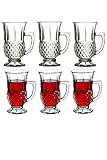 Pasabahce IstanbulTeeglas 6er Set, Gläser Teegläser Trinkgläser mit Henkel