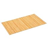 PANA Bambus Badematte • Bambusmatte waschbar • Holz Läufer Badezimmer • 100% Bambus • Größe: 50x80cm • Farbe: Natur