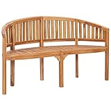 Gecheer Bananenbank Sitzbank Gartenbank Bank Parkbank Holzbank 151 x 62 x 86 cm Massivholz Teak