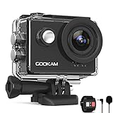 GOOKAM Action Cam 4K 20MP WiFi Actionkamera 40M Unterwasserkamera EIS Sportkamera mit Externe Mikrofon 2.4G Fernbedienung HD Loop-Aufnahme Helmkamera 170°Weitwinkel mit 2x1350mAh Akkus(Go6)