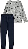 NAME IT Jungen NKMNIGHTSET Mel Football NOOS Zweiteiliger Schlafanzug, Mehrfarbig(Grey MelangeGrey Melange), 134 (Herstellergröße: 134-140)