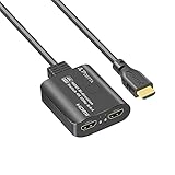 HDMI Switch 4K 60Hz Avec 60cm Fixed HDMI Cable, PORTTA Bi-bidirectionnel HDMI Splitter 1 in 2 Out, HDMI Commutateur 2 in 1 Out, HDMI 2.0 Switcher Support HDCP 2.2 HDR10 3D Pour Xbox PS4 HDTV Monitor