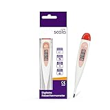 scala Digitales Fieberthermometer SC 17 rot wasserdicht mit Fieberalarm, 1er Pack