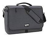 Jan Max Arbeitstasche für Herren, Laptop Messenger Bag mit Laptopfach, Laptoptasche 15 Zoll Bürotasche dunkel Grau/Schwarz