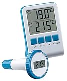 infactory Digitales Teich- und Poolthermometer mit LCD-Funk-Empfänger, IPX8