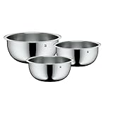 WMF Function Bowls Schüssel-Set, für die Küche 3-teilig, (V 1, 25 l, 1,75 l, 4,25 l) Cromargan Edelstahl multifunktional als Rührschüssel Salatschüssel Servierschüssel, stapelbar