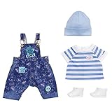 BABY born Deluxe Latzhose Spielset für 43cm Puppe - Leicht für Kleine Hände, kreatives Spiel fördert Empathie & Soziale Fähigkeiten, für Kleinkinder ab 3 Jahren - Inklusive T-Shirt, Turnschuhe & mehr