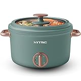 Hytric Electric Hot Pot, 2.5 L Portable Non-Stick Electric Pot, Electric Multi Cooker with Double Power Control for Stir Fry, Steak, Pasta, Ramen Cooker for Dorm and Apartment