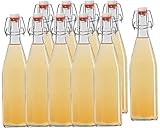 hocz 10 Bügelflaschen Glasflaschen 500ml Typ A mit Bügelverschluss zum Selbstbefüllen Bügelflasche Smoothie