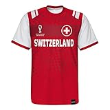 FIFA Herren Offizielle Wm 2022 Classic Short Sleeve-Schweiz T-Shirt, Rot/Weiß, M