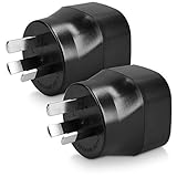 kwmobile 2X Reiseadapter Australien Typ-I - Schuko Reise Adapter zu Typ I Steckdose in z. B. Australien Neuseeland China - Stromadapter Urlaub schwarz